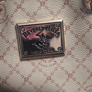 Beverly Hills Polo Club Elegant Cream and Red Shoulder Bag